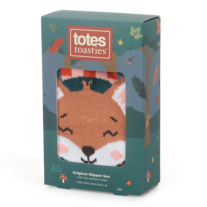 totes toasties® Ladies Single Original Slipper Socks Fox Extra Image 1